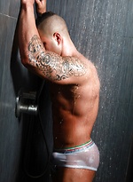 getting hot shower by Male Model