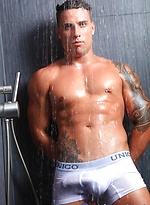 shower and bed shoot by Male Model