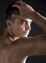 Macc posing first glamour shoot by Male Model