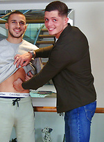 Young Straight & Muscular Stud Logan Wanks his 1st Man & it's Jack's Thick Uncut Cock by English Lads
