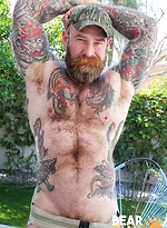 Jack Dixon shows his hairy muscled body and pierced dick by Bear Films With Jack Dixon