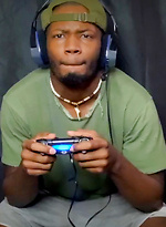 Hot black dude Bama Romello plays with his cock by Boy Gusher With Bama Romello