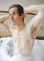 Brad Hunter's horny hot tub shoot by Bentley Race