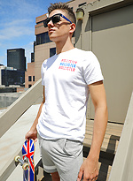 Hung Aussie boy Connor Peters naked on the Bentley Race roof by Bentley Race