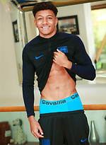 Young Straight Footballer Tyler Shows off his Muscular & Ripped Body & Big Uncut Cock! by English Lads