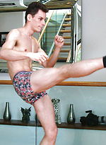 Ultra-Lean MMA Fighter Alex Wanks his Thick Uncut Cock & Shoots a Big Load of Jizz all over Himself! by English Lads