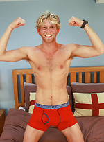 Athletic Blond Surfer Sam Shows his Hairy Body & Big Uncut Cock! by English Lads