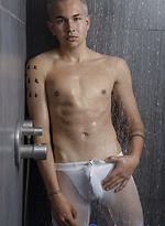 cute blond twink in shower by Male Model