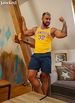 Muscle Bound Hunk Ivan Kerk Flexes His Biceps And Cock. by Jawked With Ivan Kerk