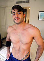 Copping a huge cum facial from Harry Louis by Bentley Race With Harry Louis