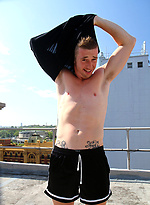 Aussie read head Ryan Geary strips naked in the middle of the city by Bentley Race