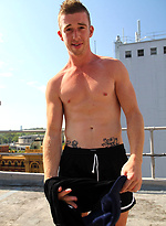 Aussie read head Ryan Geary strips naked in the middle of the city by Bentley Race