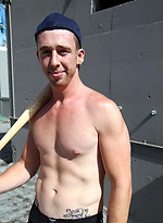 Aussie read head Ryan Geary strips naked in the middle of the city by Bentley Race