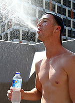 Aussie read head Ryan Geary strips naked in the middle of the city by Bentley Race