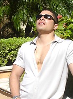 Beefy Gabriel posing outdoors by Finest Latin Men