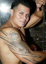 Hot muscle latino Alan shows his fat uncut cock. by Finest Latin Men