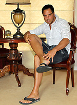 Marcello rubs his feet hard and then his cock softly by With Marcello With Marcello