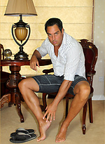 Marcello rubs his feet hard and then his cock softly by With Marcello With Marcello