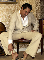 Horny Marcello sniffs his new suede shoes and shoots his load deep inside them by With Marcello With Marcello
