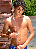 Wet horny twink showering, getting his cock hard and pumping out a load of cum by EU Twinks
