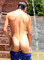 Wet horny twink showering, getting his cock hard and pumping out a load of cum by EU Twinks