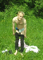 Blond Boy Naked Outside by EU Twinks