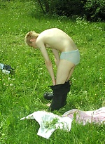 Blond Boy Naked Outside by EU Twinks