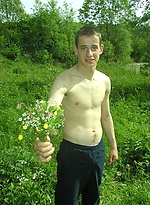 Sweet young twink strips outside and shows his hard cock and hairy ass. by EU Twinks
