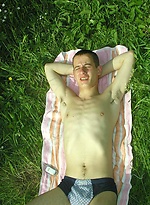 Sweet young twink strips outside and shows his hard cock and hairy ass. by EU Twinks