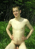 Sweet young twink strips outside and shows his hard cock and hairy ass. by EU Twinks