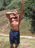 Hot muscle stud Immanuel plays with his uncut dick by SeanCody