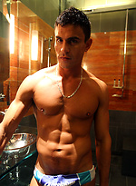 Huge hung pornstar Rafael hits the showers with Ben by Bentley Race