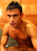 Huge hung pornstar Rafael hits the showers with Ben by Bentley Race