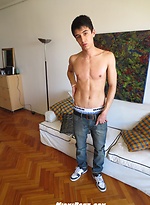 Hot latino twink Santiago gets his uncut cock sucked by Miami Boyz