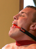 A straight stud gets tied up, suspended and have his hole stretched with the dildo. by Men On Edge