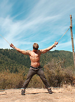 Straight stud Logan Vaughn is captured in the deep woods and edged for days. by Men On Edge With Logan Vaughn