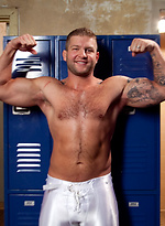 Straight rugby player gets tied up and edged in the locker room shower. by Men On Edge