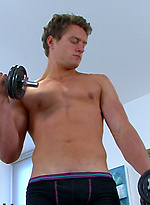 Cheeky Young Pup Aaron Pumps Up Body and Cock and Showers Playing with his Rock Hard Uncut Erection! by English Lads