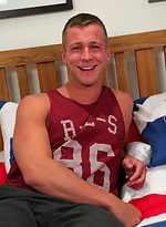 Muscular Young Straight Blond Hunk Alfie Pumps His Rock Solid Big Thick Uncut Cock! by English Lads