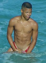 Black young twink with wash board abs and thick cock by Mount Equinox