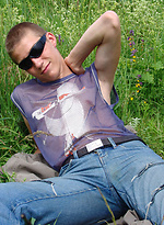 Hubert plays with his cock outdoors by Teens and Twinks