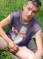 Hubert plays with his cock outdoors by Teens and Twinks