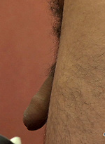Horny young man entering a swimming pool cubicle to change for a swim. by Sneaky Peek