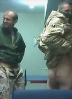 Soldiers strip down flaunting their cocks and egg each other on flashing ass and pretending to jerk each other off by Eric Deman