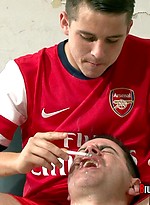 Bullying football fans Toby and Derek display their power over their sub by Brutal Tops