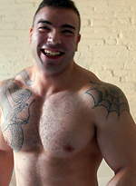 Champion Body Builder Max Hilton strips and wanks for Ben by Bentley Race