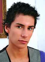 Brunette hottie Benjamin London shows his boner by Squirtz