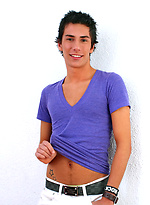 Brunette hottie Benjamin London shows his boner by Squirtz