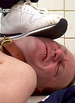 At BrutalTops scally lads Nick and Lukas have mummified their sub with tight leather binds by Brutal Tops