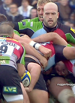Harlequins rugby star George Robson with his cock and balls peeking out during a scrum! by Ruggerbugger